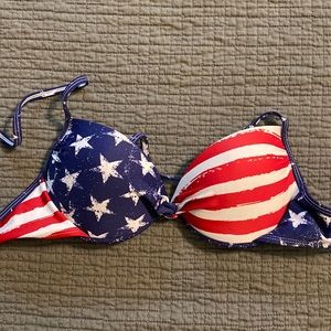 American flag push-up bikini top